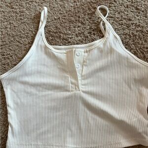 SHEIN Cream Ribbed Camisole Top